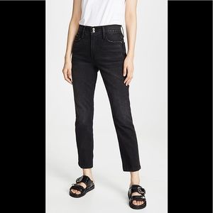 FRAME Le Sylvie High Waist Slender Straight Heritage black Denim Jeans crop 27